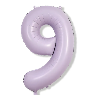 Globos números lila pastel N9 80cm 32" x1 unidad