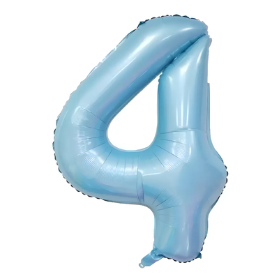 Globos números celeste pastel N4 80cm 32" x1 unidad