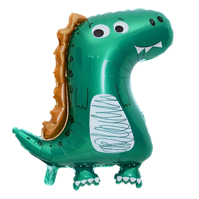 Globo dino verde y naranja 68cm aprox.