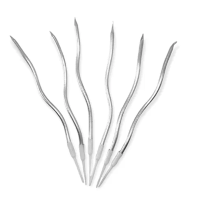 Vela metalizada con ondas plateadas x6 unidades