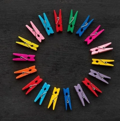 Broche de madera MULTICOLOR 3,5cm x10 unidades