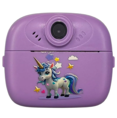 Cámara fotográfica infantil con impresora UNICORNIO LILA (XZ0815)