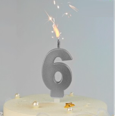 Vela bengala PLATEADA N6