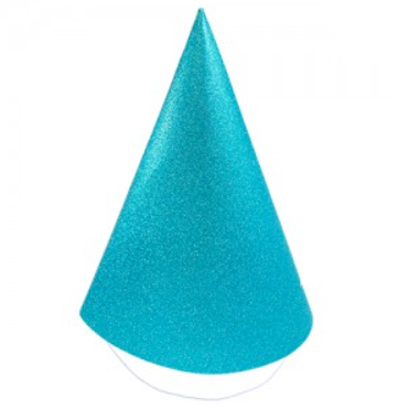 Bonete glitter celeste x1 unidades