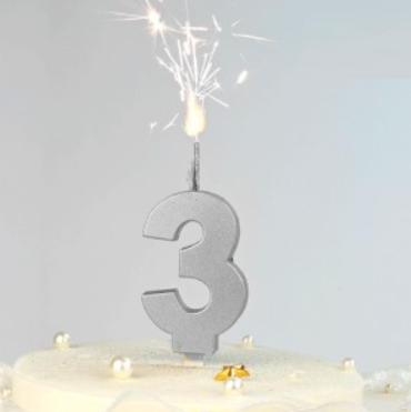 Vela bengala PLATEADA N3