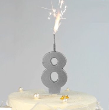 Vela bengala PLATEADA N8