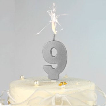 Vela bengala PLATEADA N9