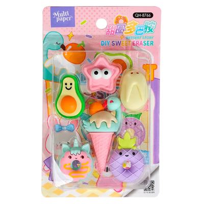 Goma de borrar COMIDA x6 unidades (QH-8766)