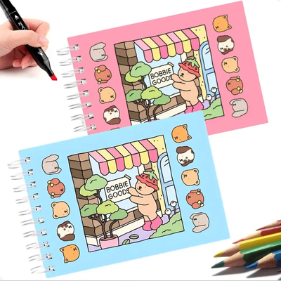Libro para colorear OSITO BOBBIE GOODS tapa dura (48 páginas)