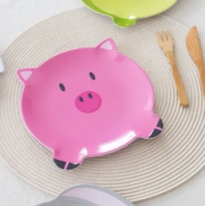 Plato de melamina CHANCHITO ROSA