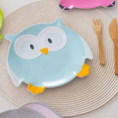 Plato de melamina LECHUZA CELESTE