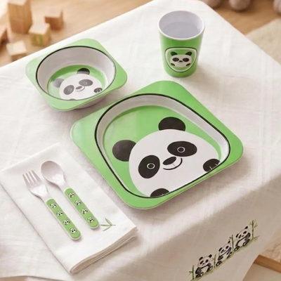 Set x5 unidades PANDA de melamina