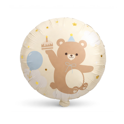 Globo osito redondo NATURAL 45cm aprox.