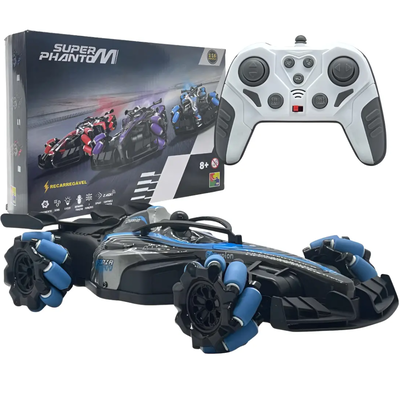 Auto de carrera recargable a control remoto con luz y humo (676860B)