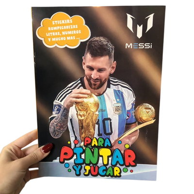 Librito para colorear de personajes con stickers MESSI
