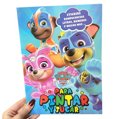 Librito para colorear de personajes con stickers PAW PATROL