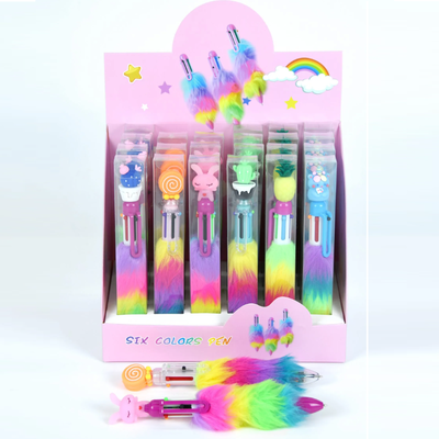 Lapicera 6 en 1 con plumas x1 unidad