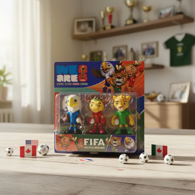 Muñeco mascota mundial 2026 x3 unidades en blister