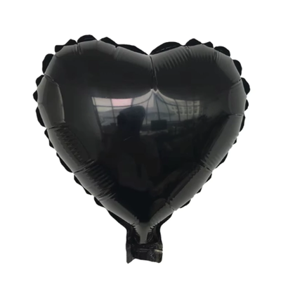 Globo corazón mediano NEGRO 23cm aprox. x1 unidad