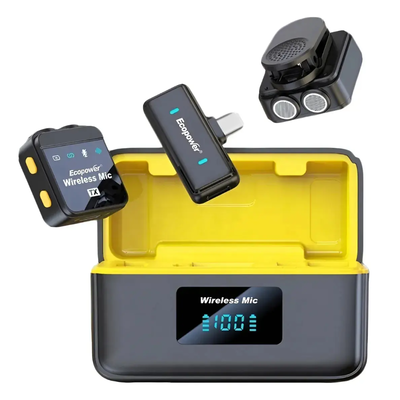 Micrófono x2 para celular profesional inalámbrico ECOPOWER TIPO C (EP-M092)