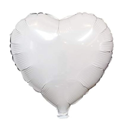 Globo corazón mediano BLANCO 23cm aprox. x1 unidad