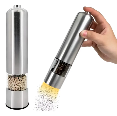 Molinillo de acero pimentero con botón a pilas en caja (MELECH-281)