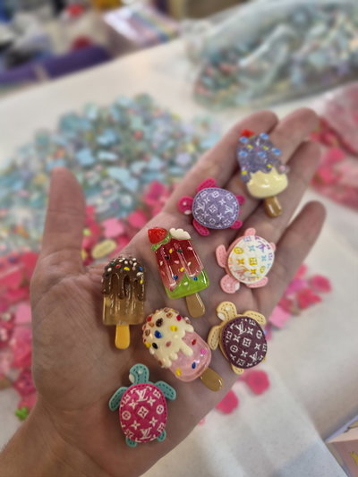 Miniaturas CHARMS x4 unidades TORTUGA HELADOS, surtidos