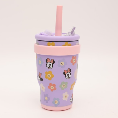 Vaso térmico MINNIE acero inoxidable doble pico con sorbete y manija de silicona 400ml (DMI8368)
