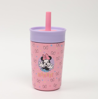 Vaso térmico infantil MINNIE con sorbete de silicona 350ml (DMI8372)