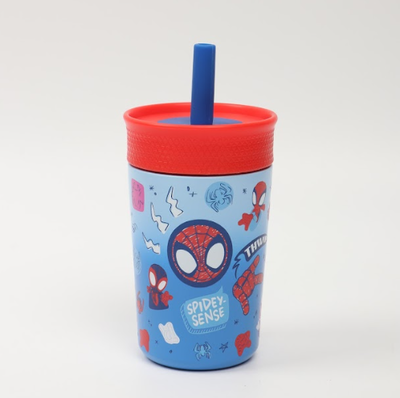 Vaso térmico infantil SPIDEY SPIDERMAN con sorbete de silicona 350ml (DSF8375)