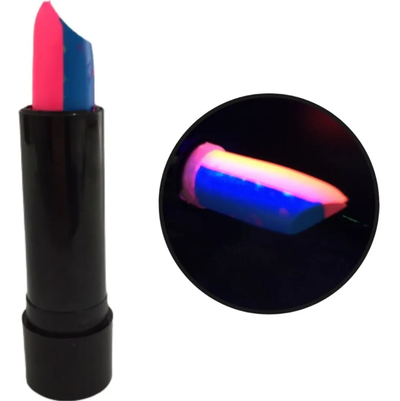 Labial flúo combinado AZUL/FUCSIA x1 unidad