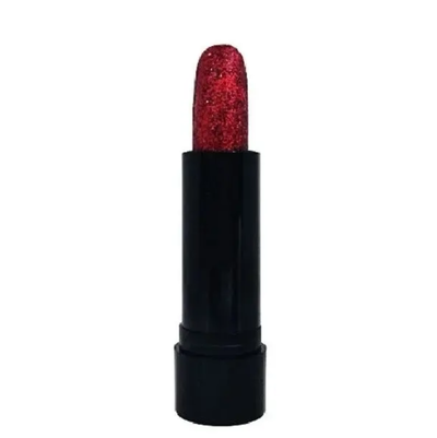 Labial rojo glitter x1 unidad en blister