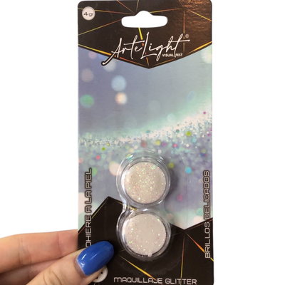 Set maquillaje glitter x2 BLANCO
