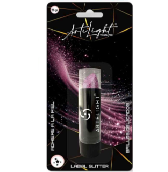 Labial rosa glitter x1 unidad en blister
