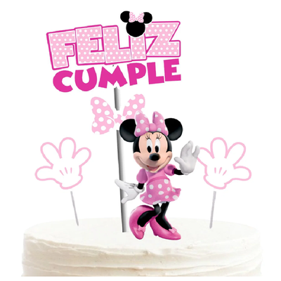 Topper silueta Minnie rosa