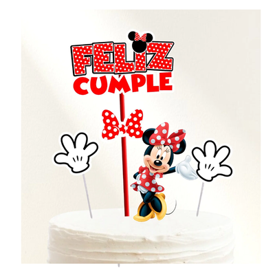 Topper silueta Minnie rojo