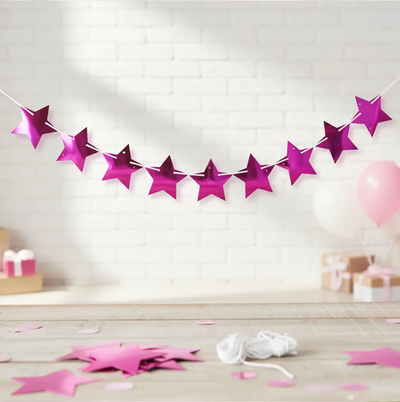Guirnalda estrellas FUCSIA METALIZADA