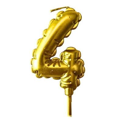 Vela numero globo DORADO 13cm N4
