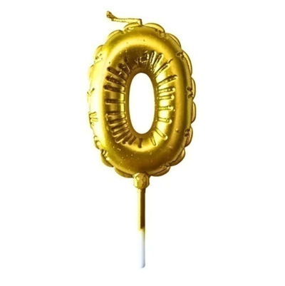 Vela numero globo DORADO 13cm N0