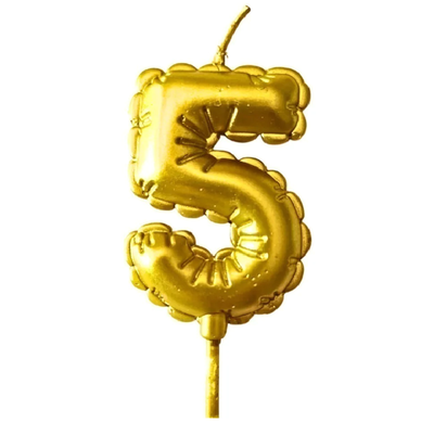 Vela numero globo DORADO 13cm N5