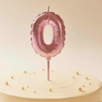 Vela numero globo ROSA GOLD 13cm N0