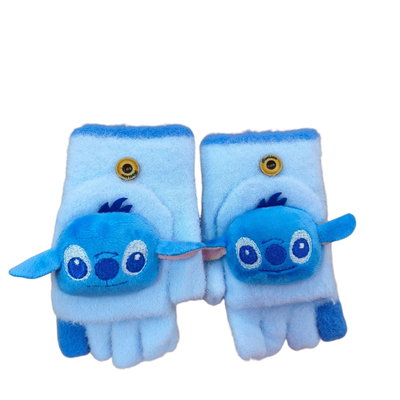 Guantes celeste SIN DEDOS para niños STITCH (2-4 años)