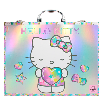 Set de arte infantil maletín de ALUMINIO KITTY x53 piezas (SR651)