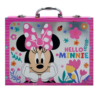 Set de arte infantil maletín de ALUMINIO MINNIE x53 piezas (KM383)
