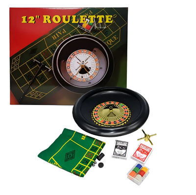 Juego de ruleta de mesa con fichas y cartas incluídas en caja (JW012)