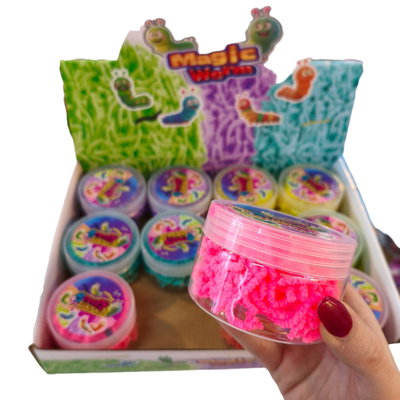 Squishy sensorial gusano en POTE 5cm