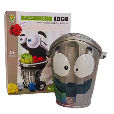Juego basurero loco a pilas (incluye bolas de papel)