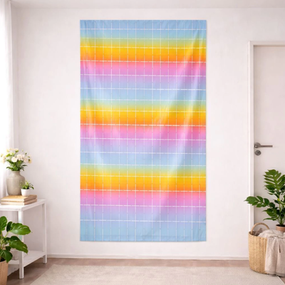 Cortina square multicolor pastel 2mts x 1mts