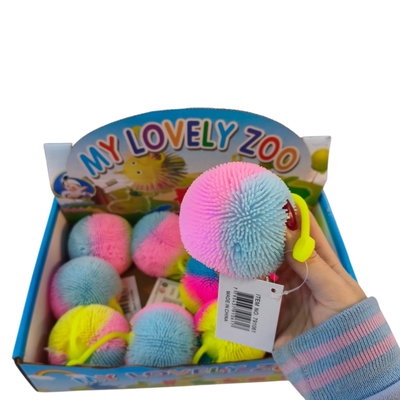 Squishy inflable PELOTA yoyo con pinches y luz multicolor x1 unidad