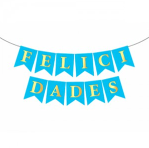 Banderin "Felicidades" CELESTE